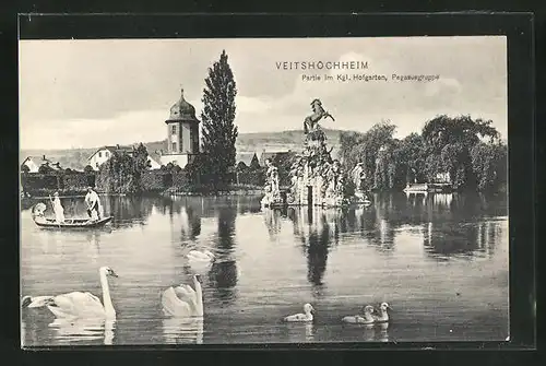 AK Veitshöchheim, Partie im Kgl. Hofgarten, Pegasusgruppe
