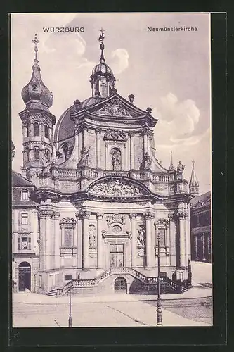 AK Würzburg, Blick auf die Neumünsterkirche