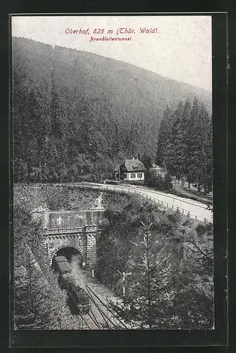 AK Oberhof / Thür. Wald, Eisenbahn verlässt den Brandleitentunnel