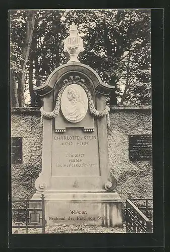 AK Weimar, Grabmal der Frau von Stein