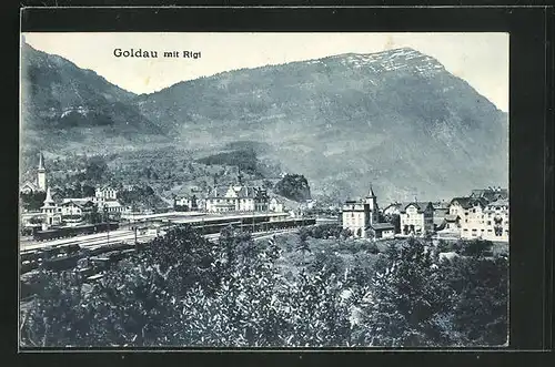 AK Goldau, Panorama mit Rigi