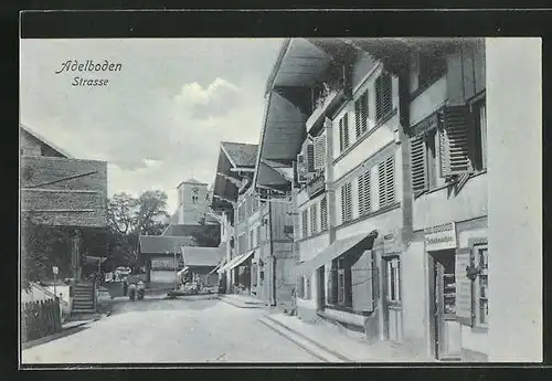 AK Adelboden, Blick in Strasse