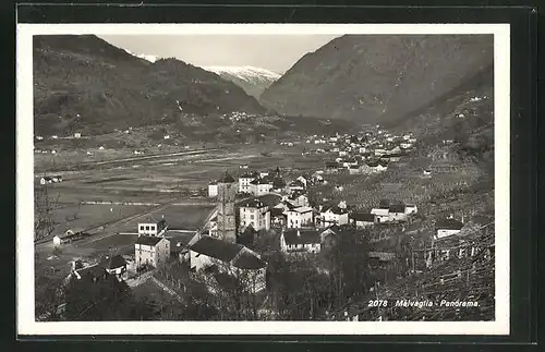 Foto-AK Malvaglia, Panorama des Ortes