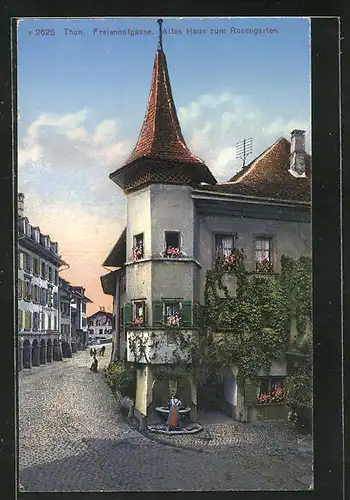 AK Thun, Freienhofgasse, Altes Haus zum Rosengarten