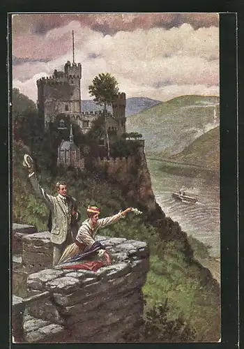 Künstler-AK Arthur Thiele: Am Sonntag in der Morgenstund, Ausflug