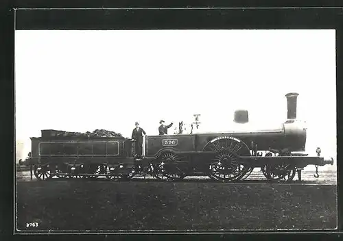 AK englische Eisenbahn Dunrobin mit Kennung 396 und Lokführern