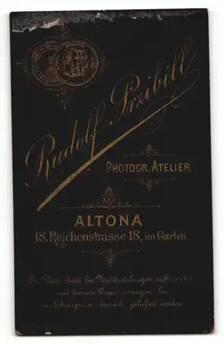 Fotografie Rudolf Przibill, Altona, Portrait Dame mit Halskette und Ohrringen