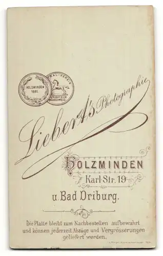Fotografie Atelier Liebert, Holzminden, Paar wohl gekleidet, Mann mit Schnauzbart