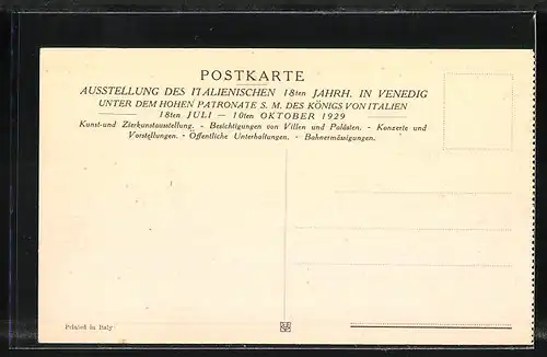 AK Venedig, Ausstellung des italienischen 18ten Jahrhunderts in Venedig 1929, Venezianische Kommode