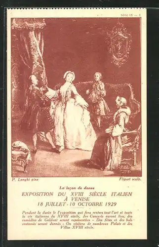 AK Venise / Venedig, Exposition du XVIII Siècle Italien 1929, La lecon de danse