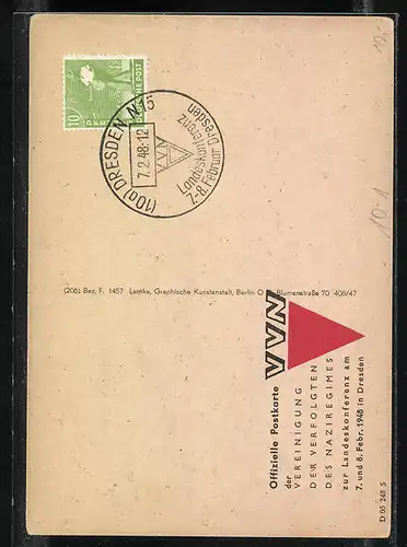 AK Dresden, Landeskonferenz der Vereinigung der Verfolgten des Naziregimes 1948