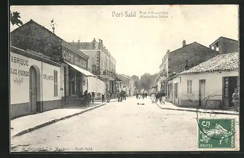 AK Port-Said, Rue d`Alexandrie, Strassenpartie