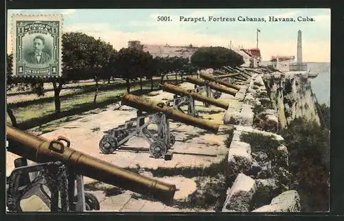 AK Havanna, Parapet, Fortress Cabanas, Kanonen auf Festung