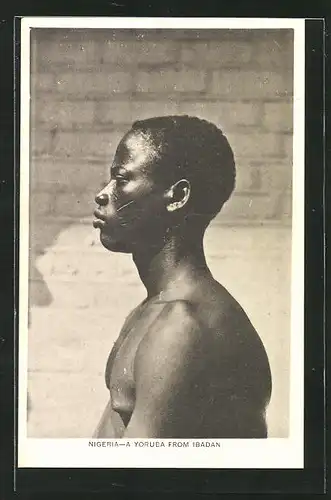 AK Ibadan, A Yoruba, junger Mann mit Narben im Gesicht