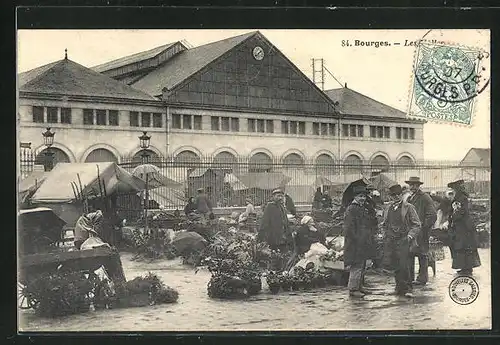 AK Bourges, Les Halles, Marktstände