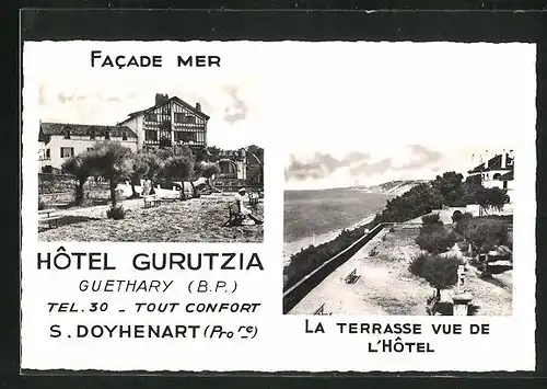 AK Guethary, Hotel Gurutzia, Facede Mer, La Terrasse vue de l`Hotel