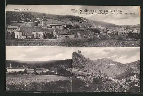 AK Lozere, De Nimes au Puy, La Bastide, N.D. des Neiges & St. Laurent-les-Bains