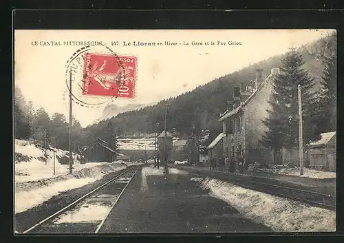 AK Le Lioran, La Gare et le Puy Grion en Hiver