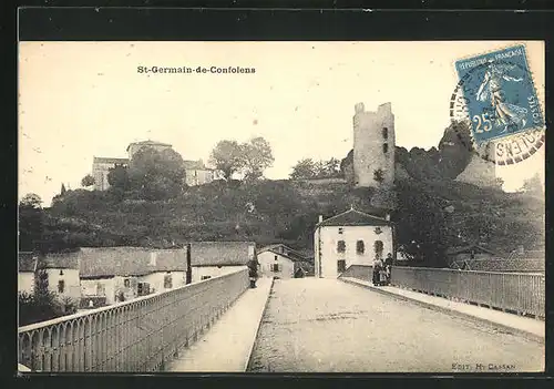 AK St-Germain-de-Confolens, Teilansicht des Ortes