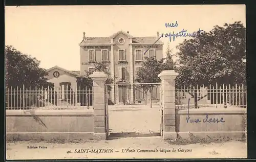 AK Saint-Maximin, L`Ecole Communale laique de Garcons