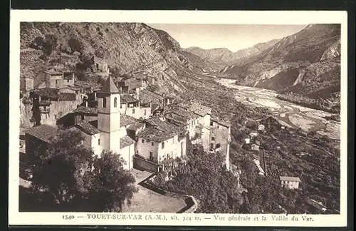 AK Touet-sur-Var, Vue gènèrale et la Vallèe du Var