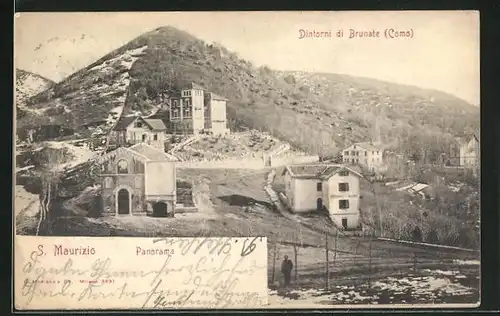 AK S. Maurizio, Blick auf Häuser am Berghang mit Restschnee