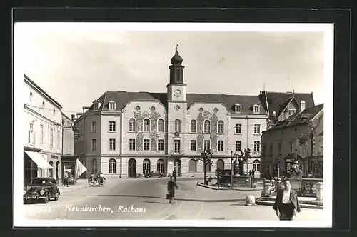 AK Neunkirchen Brunnen am Rathaus