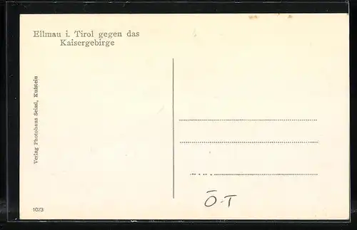 AK Ellmau i. Tirol, Blick gegen das Kaisergebirge