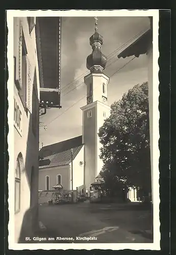 AK St. Gilgen am Abersee, Kirchplatz