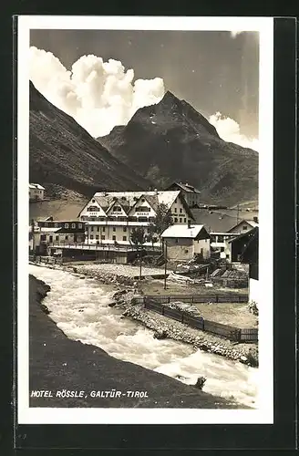 AK Galtür, Blick zum Hotel Rössle