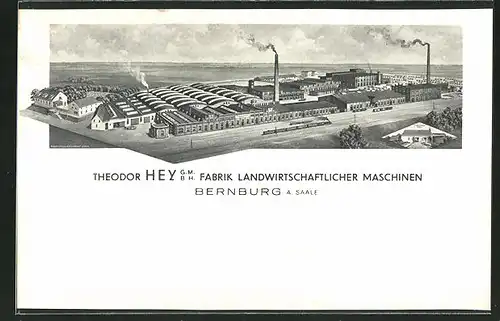 AK Bernburg / Saale, Fabrik Landwirtschaftlicher Maschinen Theodor Hey GmbH