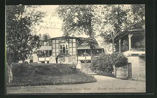 AK Teupitz, Gasthaus Kleine Mühle, Kursaal und Orchesterpavillon