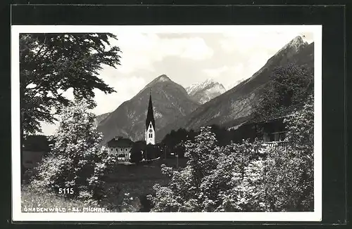 AK Gnadenwald / Tirol, Blick zur Kirche St. Michael