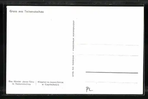 AK Tschenstochau-Czestochowa, Blick zum Kloster Jasna Gora