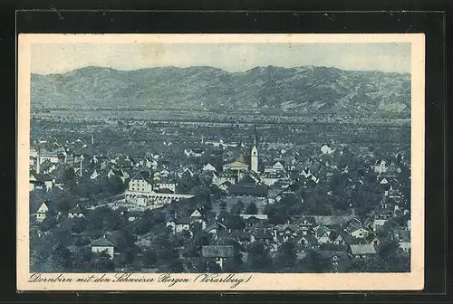 AK Dornbirn, Ortsansicht mit Kirche