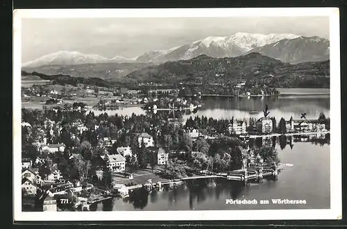 AK Pörtschach am Wörthersee, Panoramablick auf den Ort