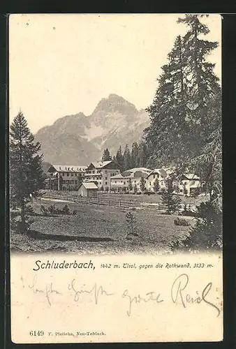 AK Schluderbach / Tirol, Teilansicht gegen die Rothwand