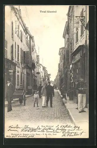 AK Toul, Rue Michatel, Strassenpartie