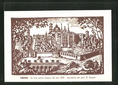 AK Urbino, da una antica stampa del sec. XVII, histor. Ansicht