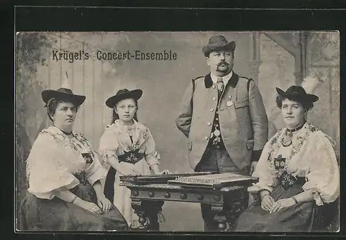 AK Krügel`s Concert-Ensemble mit Zither, Trachtenkapelle