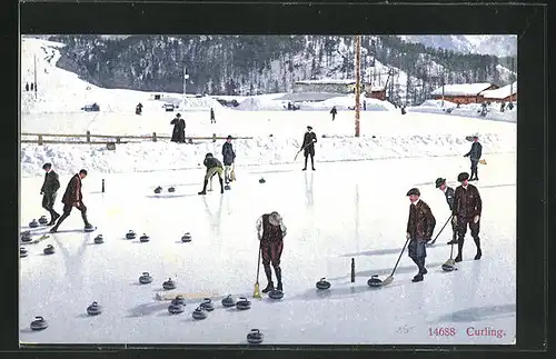 AK Wintersportler beim Curling / Eisstockschiessen