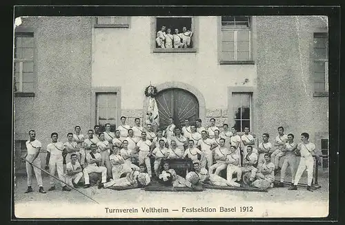 AK Basel, Turnverein Veltheim, Festsektion Basel 1912