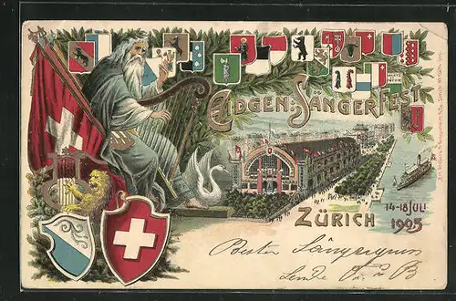Präge-Lithographie Zürich, Eidgen. Sängerfest 1905, Wappen