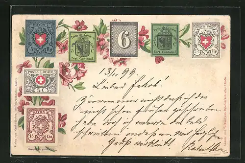 Lithographie Briefmarken Poste de Geneve