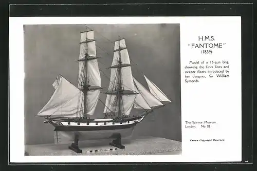 AK H. M. S. Fantome, Modellbau 1839