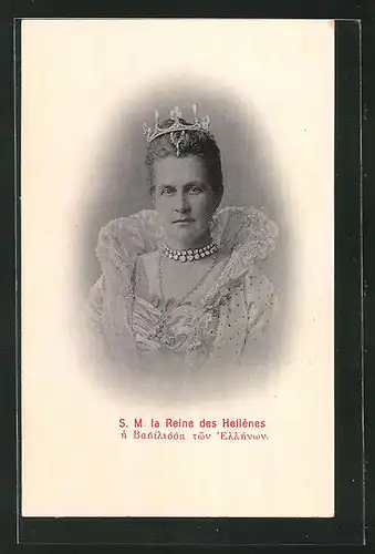 AK La Reine des Hellènes, Königin von Griechenland