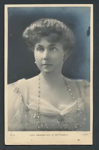 Relief-AK Prinzessin Ena von Battenberg, Königin von Spanien