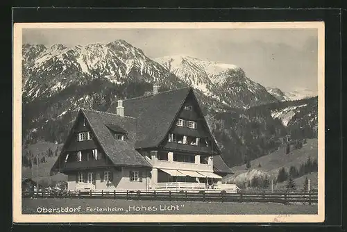 AK Oberstdorf i. Bayer. Allgäu, Ferienheim Hohes Licht