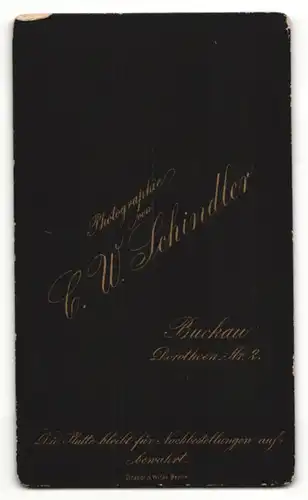 Fotografie C.W. Schindler, Buckau, Portrait Hausfrau mit Halskette und Anhänger