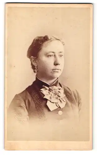 Fotografie E. S. Wertz, Allentown, Pa., Portrait junge bürgerliche Dame in hübscher Kleidung